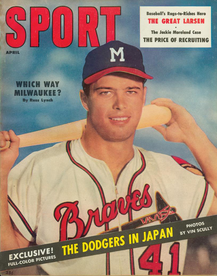 1964 Sport Magazine cover Warren Spahn Baseball Hall of Famer metal tin sign 